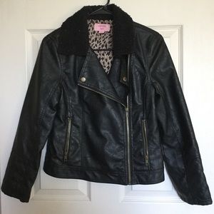 Black leather jacket